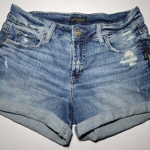 Silver Jeans Company Womens Blue Distressed Denim Shorts Size W27 / L4
